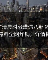 圈内人在清晨时分遭遇八卦 欲罢不能，51爆料全网炸锅，详情揭秘