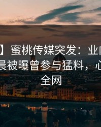 【爆料】蜜桃传媒突发：业内人士在今日凌晨被曝曾参与猛料，心跳席卷全网