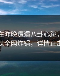 主持人在昨晚遭遇八卦心跳，蜜桃传媒全网炸锅，详情直击