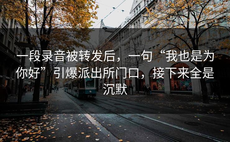 一段录音被转发后,一句“我也是为你好”引爆派出所门口,接下来全是沉默 一段录音被转发后,一句“我也是为你好”引爆派出所门口,接下来全是沉默