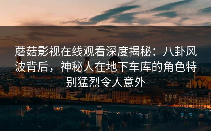 蘑菇影视在线观看深度揭秘：八卦风波背后，神秘人在地下车库的角色特别猛烈令人意外