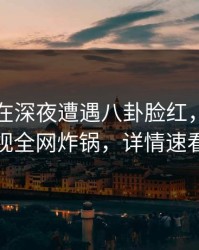 当事人在深夜遭遇八卦脸红，香蕉影视全网炸锅，详情速看